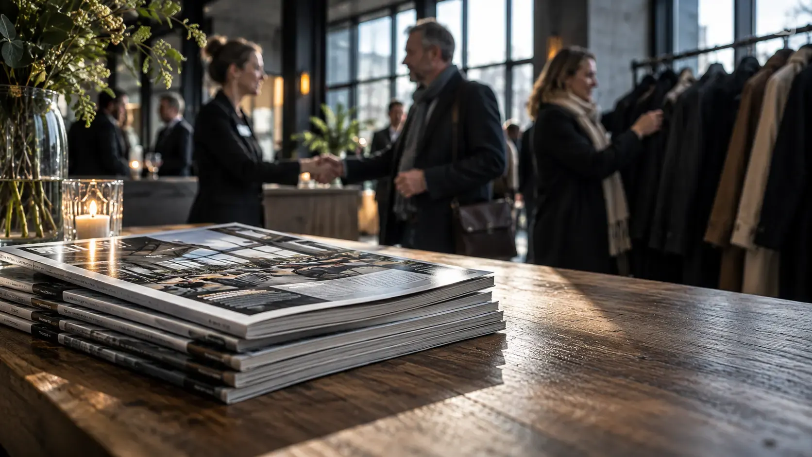 Magazines bij een zakelijke ontvangst
