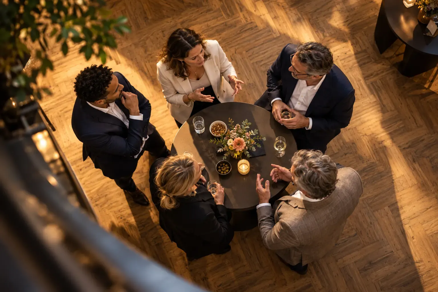 Netwerkgesprek van bovenaf gezien